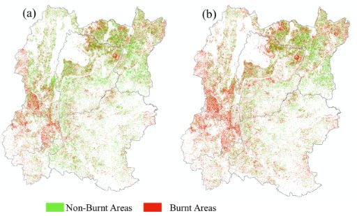 Mapping sugarcane residue burnt areas in smallholder farming systems using machine learning approaches
